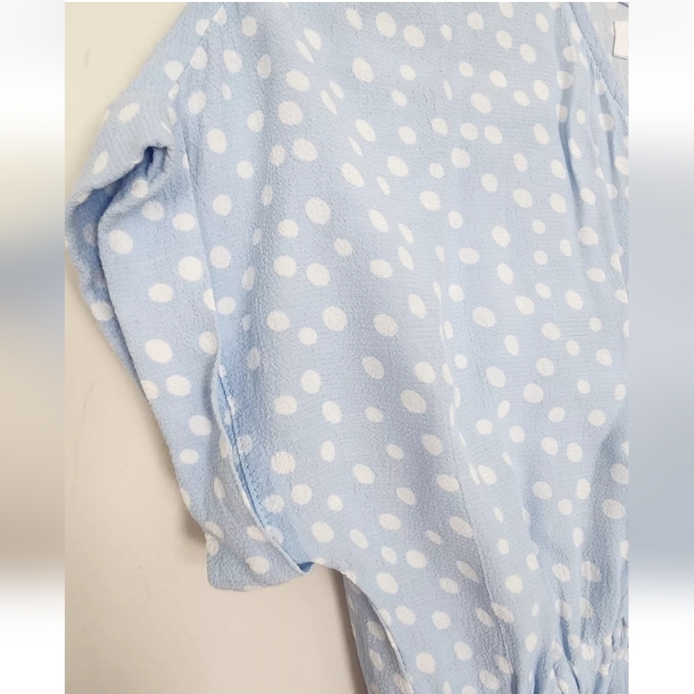 ZARA GIRLS BLUE WHITE POLKA DOT ELASTIC WAIST LIGHT DRESS SZ.8 - Picture 6 of 10